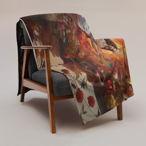 Saraswati Goddess Throw Blanket