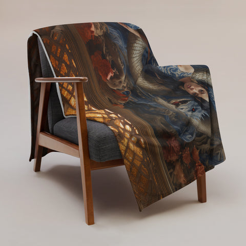Tiamat Goddess Throw Blanket