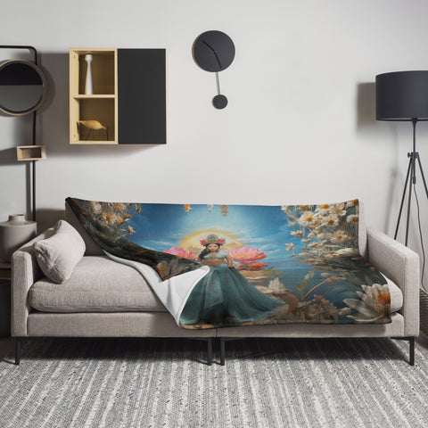 Dewi Danu Goddess Throw Blanket