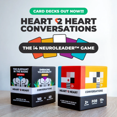 Two card game boxes for 'Heart 2 Heart Conversations' on a light surface with a light gray background.