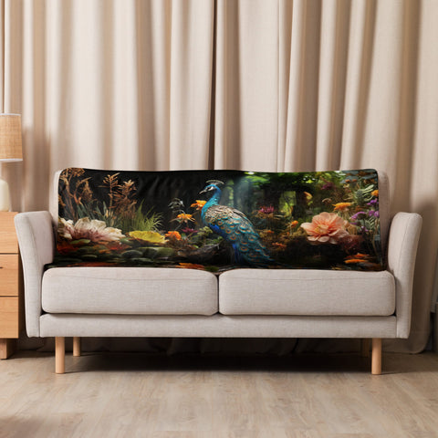 About my Brain Institute Blankets 37″×57″ Peacock Spirit Animal Sherpa blanket
