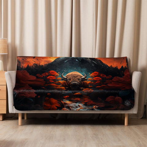 About my Brain Institute Blankets 50″×60″ Buffalo Spirit Animal Sherpa Blanket