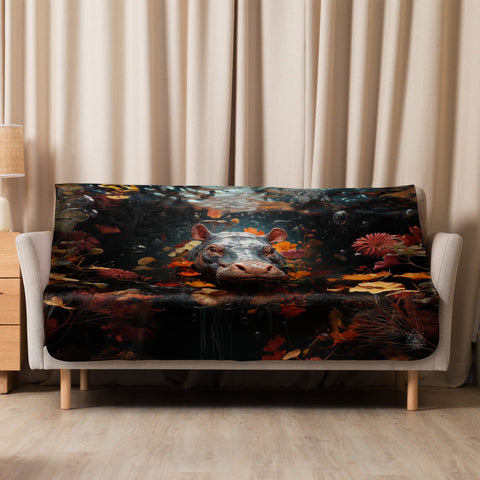 About my Brain Institute Blankets 50″×60″ Hippopotamus Spirit Animal Sherpa Blanket