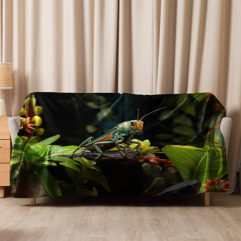 About my Brain Institute Blankets 60″×80″ Grasshopper Spirit Animal Sherpa Blanket