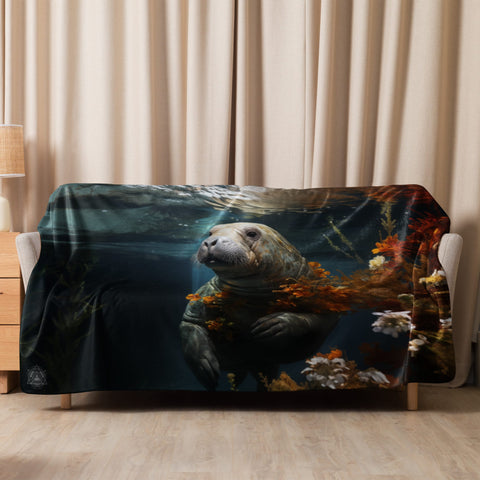 About my Brain Institute Blankets 60″×80″ Manatee Spirit Animal Sherpa Blanket