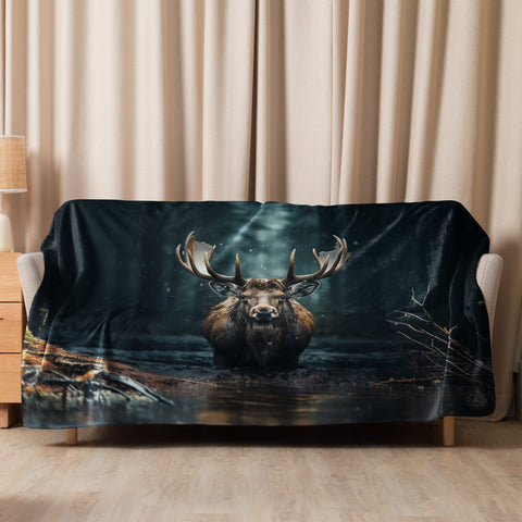 About my Brain Institute Blankets 60″×80″ Moose Spirit Animal Sherpa Blanket