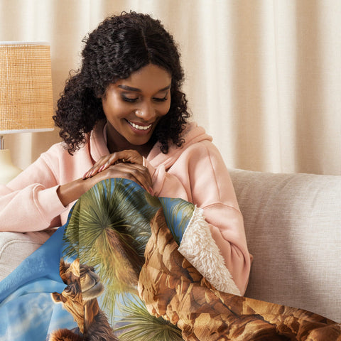 About my Brain Institute Blankets Camel Spirit Animal Sherpa Blanket