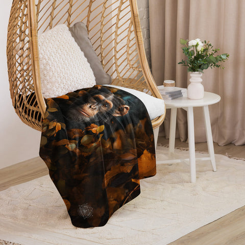 About my Brain Institute Blankets Chimpanzee Spirit Animal Sherpa Blanket