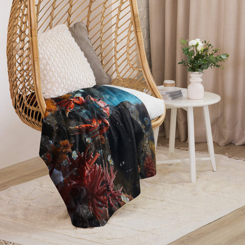 About my Brain Institute Blankets Crab Spirit Animal Sherpa Blanket