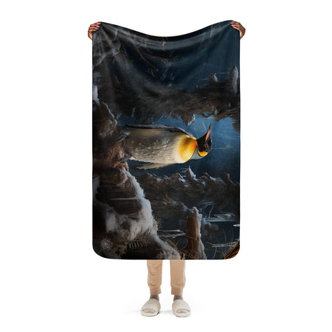 About my Brain Institute Blankets Emperor Penguin Spirit Animal Sherpa Blanket