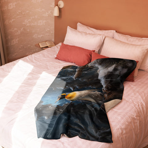 About my Brain Institute Blankets Emperor Penguin Spirit Animal Sherpa Blanket