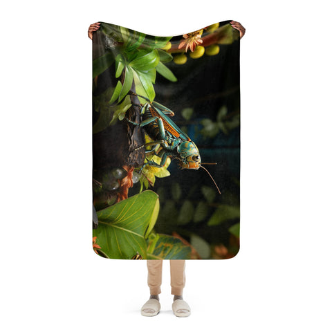 About my Brain Institute Blankets Grasshopper Spirit Animal Sherpa Blanket