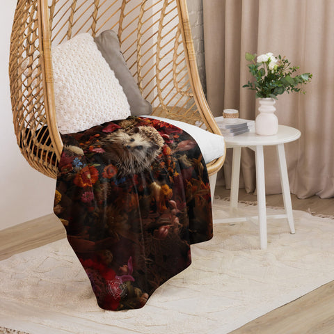 About my Brain Institute Blankets Hedgehog Spirit Animal Sherpa Blanket