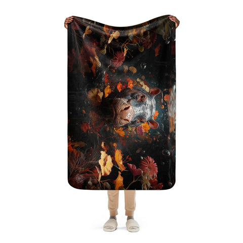 About my Brain Institute Blankets Hippopotamus Spirit Animal Sherpa Blanket