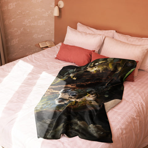 About my Brain Institute Blankets Koala Spirit Animal Sherpa Blanket