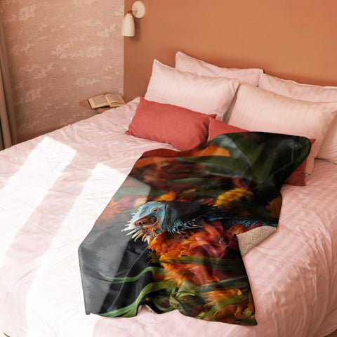 About my Brain Institute Blankets Lizard Spirit Animal Sherpa Blanket