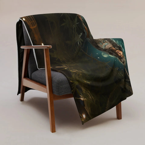 About my Brain Institute Blankets Mama Quilla Goddess Throw Blanket