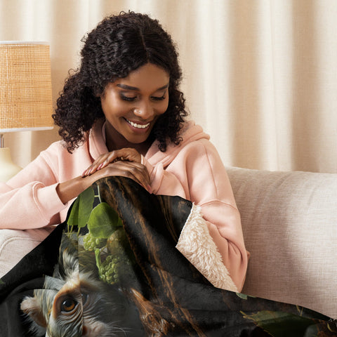 About my Brain Institute Blankets Monkey Spirit Animal Sherpa Blanket