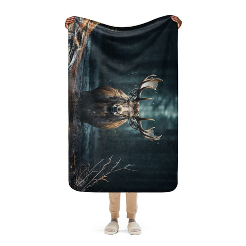 About my Brain Institute Blankets Moose Spirit Animal Sherpa Blanket