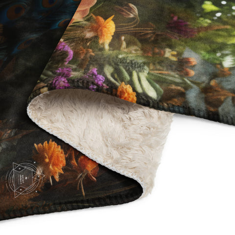 About my Brain Institute Blankets Peacock Spirit Animal Sherpa blanket