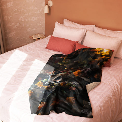 About my Brain Institute Blankets Raccoon Spirit Animal Sherpa Blanket