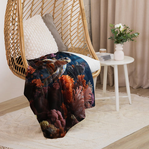 About my Brain Institute Blankets Sea Turtle Spirit Animal Sherpa Blanket