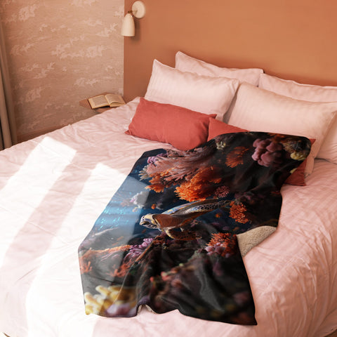 About my Brain Institute Blankets Sea Turtle Spirit Animal Sherpa Blanket