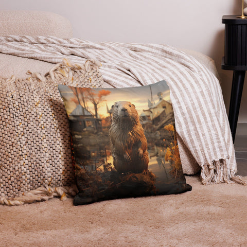 About my Brain Institute Cushion Covers 18″×18″ Beaver Spirit Animal Cushion Covers