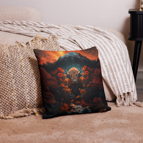 About my Brain Institute Cushion Covers 18″×18″ Buffalo Spirit Animal Cushion Covers
