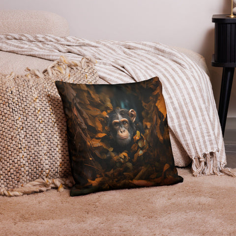 About my Brain Institute Cushion Covers 18″×18″ Chimpanzee Spirit Animal Cushion Covers