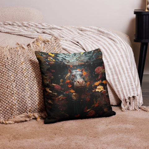 About my Brain Institute Cushion Covers 18″×18″ Hippopotamus Spirit Animal Cushion Covers