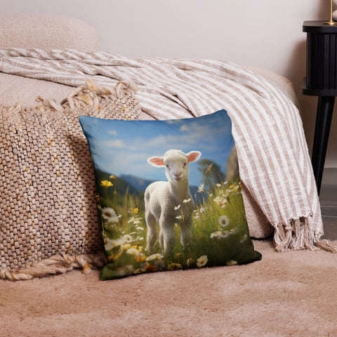 About my Brain Institute Cushion Covers 18″×18″ Lamb Spirit Animal Cushion Covers