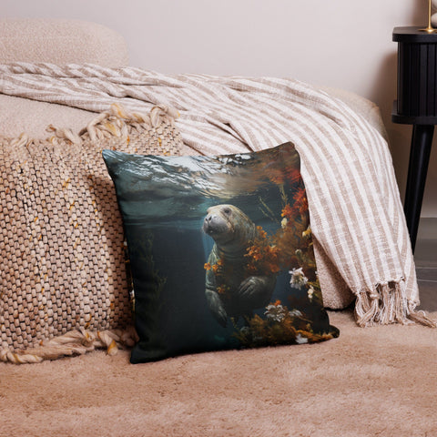 About my Brain Institute Cushion Covers 18″×18″ Manatee Spirit Animal Cushion Covers