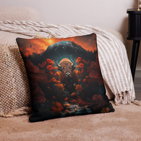 About my Brain Institute Cushion Covers 22″×22″ Buffalo Spirit Animal Cushion Covers