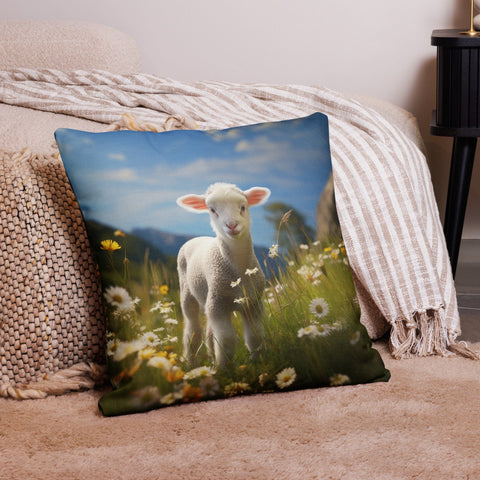 About my Brain Institute Cushion Covers 22″×22″ Lamb Spirit Animal Cushion Covers