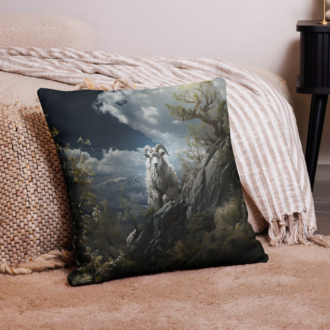 About my Brain Institute Cushion Covers 22″×22″ Mountain Goat Spirit Animal Cushion Covers