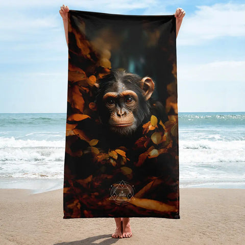 About my Brain Institute Towels Chimpanzee Spirit Animal Lightweight Beach Towel