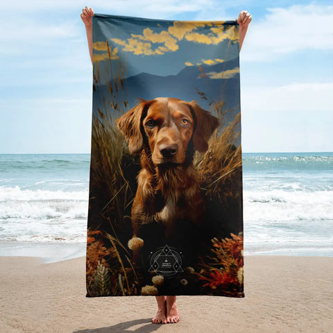About my Brain Institute Towels Dog Spirit Animal Lightweight Beach Towel