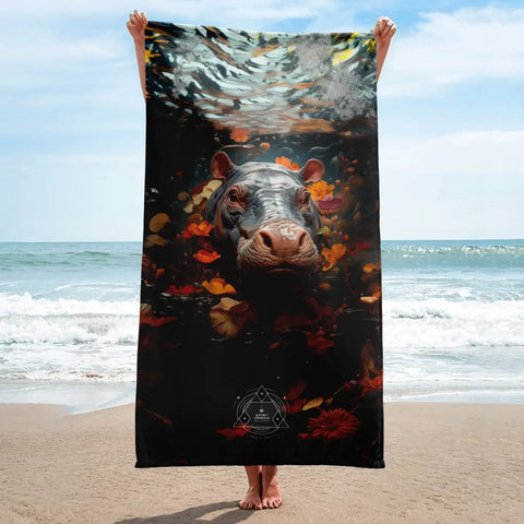 About my Brain Institute Towels Hippopotamus Spirit Animal Lightweight Beach Towel
