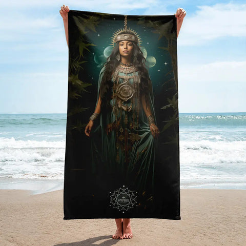 About my Brain Institute Towels Mama Quilla Goddess Lightweight Beach Towel