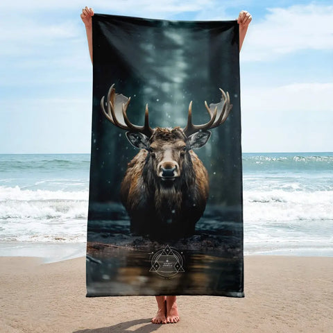 About my Brain Institute Towels Moose Spirit Animal Lightweight Beach Towel
