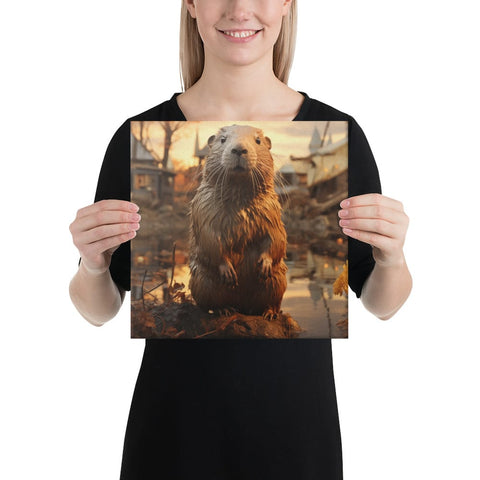 About my Brain Institute Wall Art 12″×12″ Beaver Spirit Animal Canvas