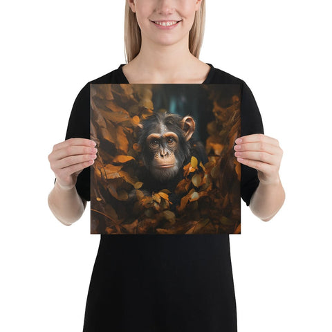 About my Brain Institute Wall Art 12″×12″ Chimpanzee Spirit Animal Canvas