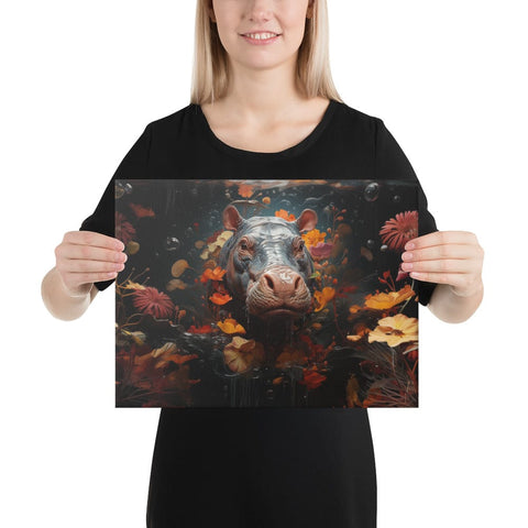 About my Brain Institute Wall Art 12″×16″ Hippopotamus Spirit Animal Canvas