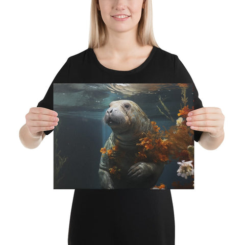 About my Brain Institute Wall Art 12″×16″ Manatee Spirit Animal Canvas