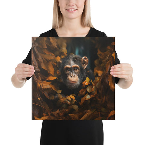About my Brain Institute Wall Art 16″×16″ Chimpanzee Spirit Animal Canvas