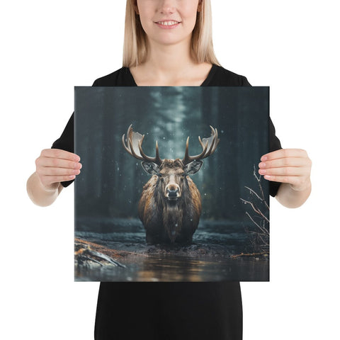 About my Brain Institute Wall Art 16″×16″ Moose Spirit Animal Canvas