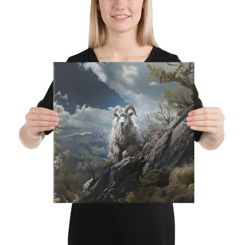 About my Brain Institute Wall Art 16″×16″ Mountain Goat Spirit Animal Canvas