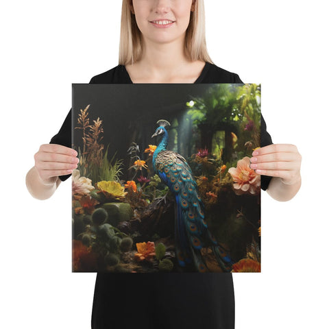About my Brain Institute Wall Art 16″×16″ Peacock Spirit Animal Canvas