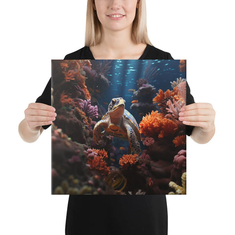 About my Brain Institute Wall Art 16″×16″ Sea Turtle Spirit Animal Canvas